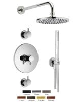 Xenz Duero - douche inbouwset (thermostatisch), met 2 stopkranen, grafiet geborsteld