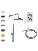 Xenz Duero - Douche inbouwset met staaf- en regendouche 20 cm goud geborsteld. incl. tecbox