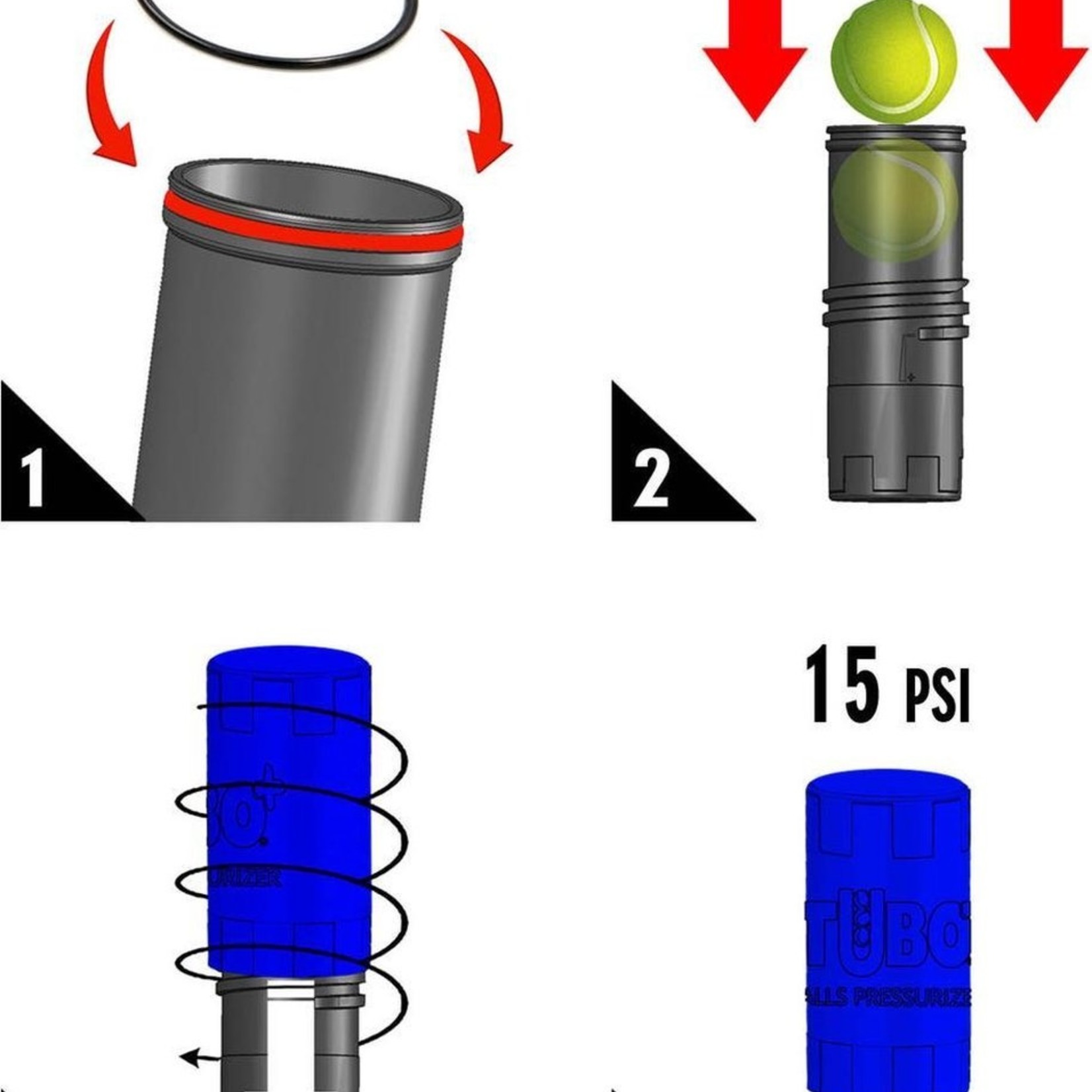 Tubo+ Tubo PLUS X3 - drukregelaar padelballen - Blauw