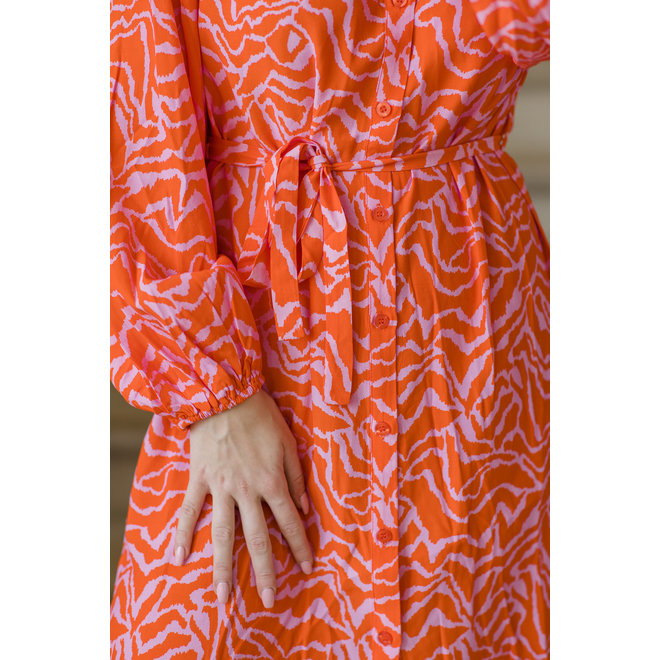 Loa dress - Orange zebra