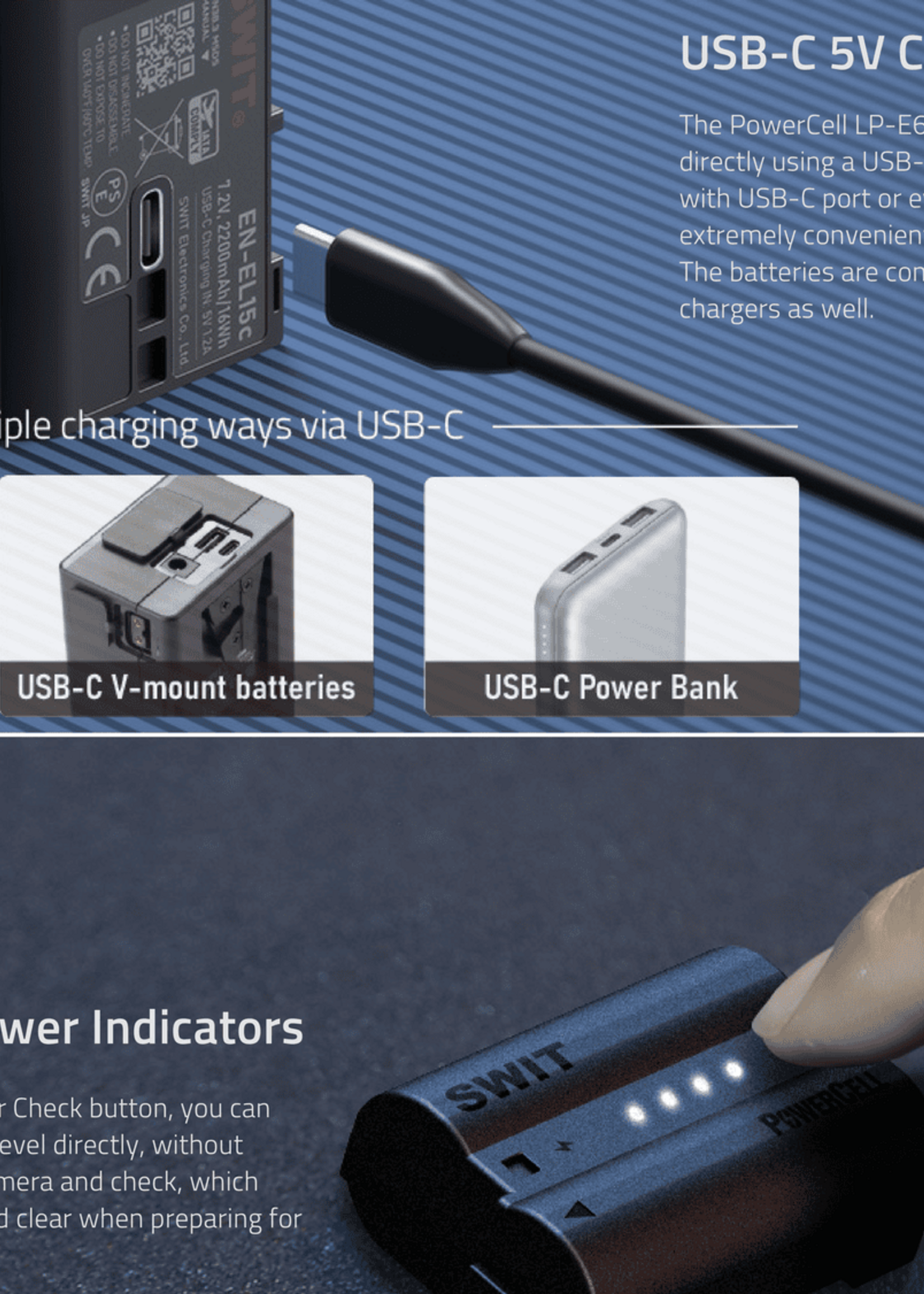 Swit PowerCell EN-EL15c| USB-C EN-EL15c 16Wh