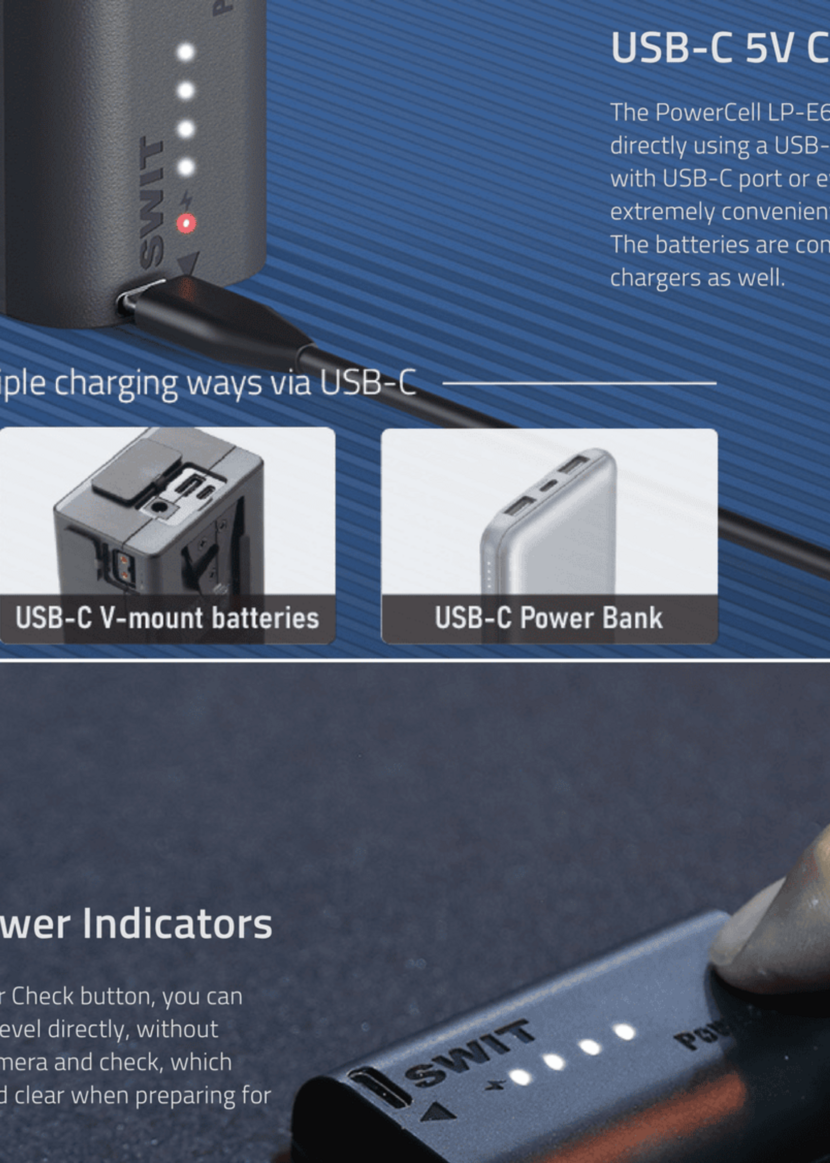 Swit PowerCell LP-E6P | USB-C LE-E6P 16Wh