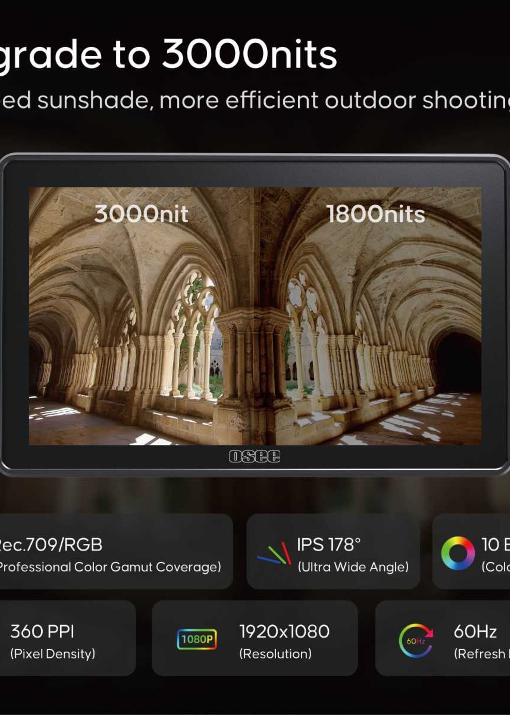 Osee Monitor G7 Pro – 7 inch 3000nits 3G-SDI with Camera Control