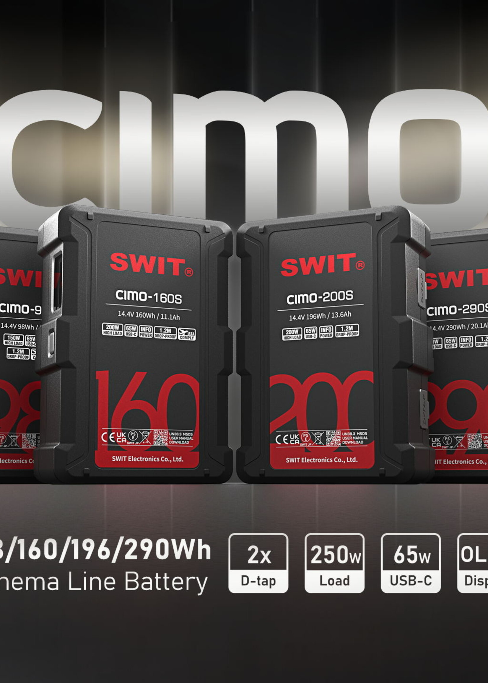 Swit CIMO-160S | 160Wh 200W High Load V-Mount Battery with USB-C