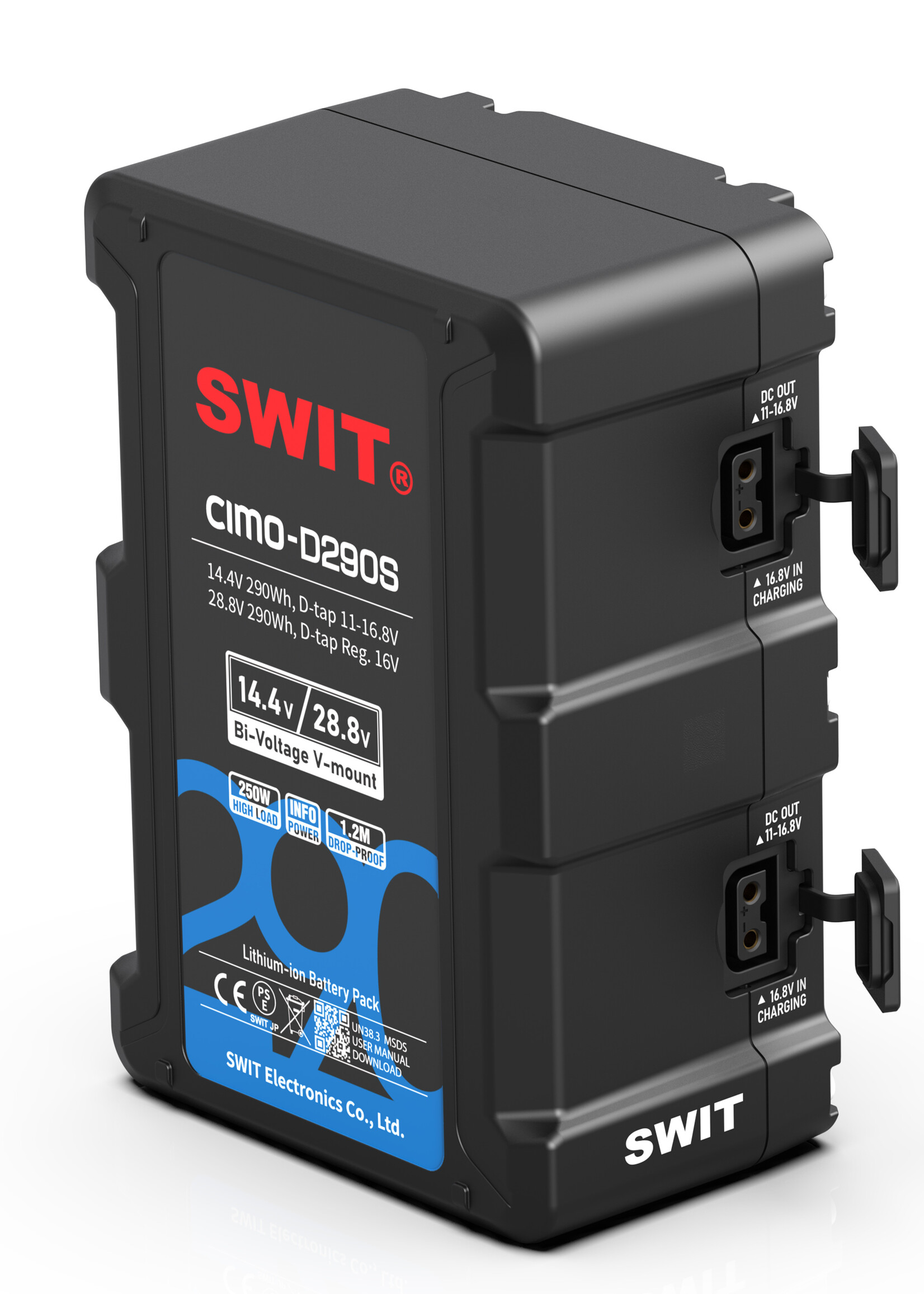 Swit CIMO-D290S | 290Wh 28V/14V Smart Battery, V-mount, also ideal for long term use or high power draw lights