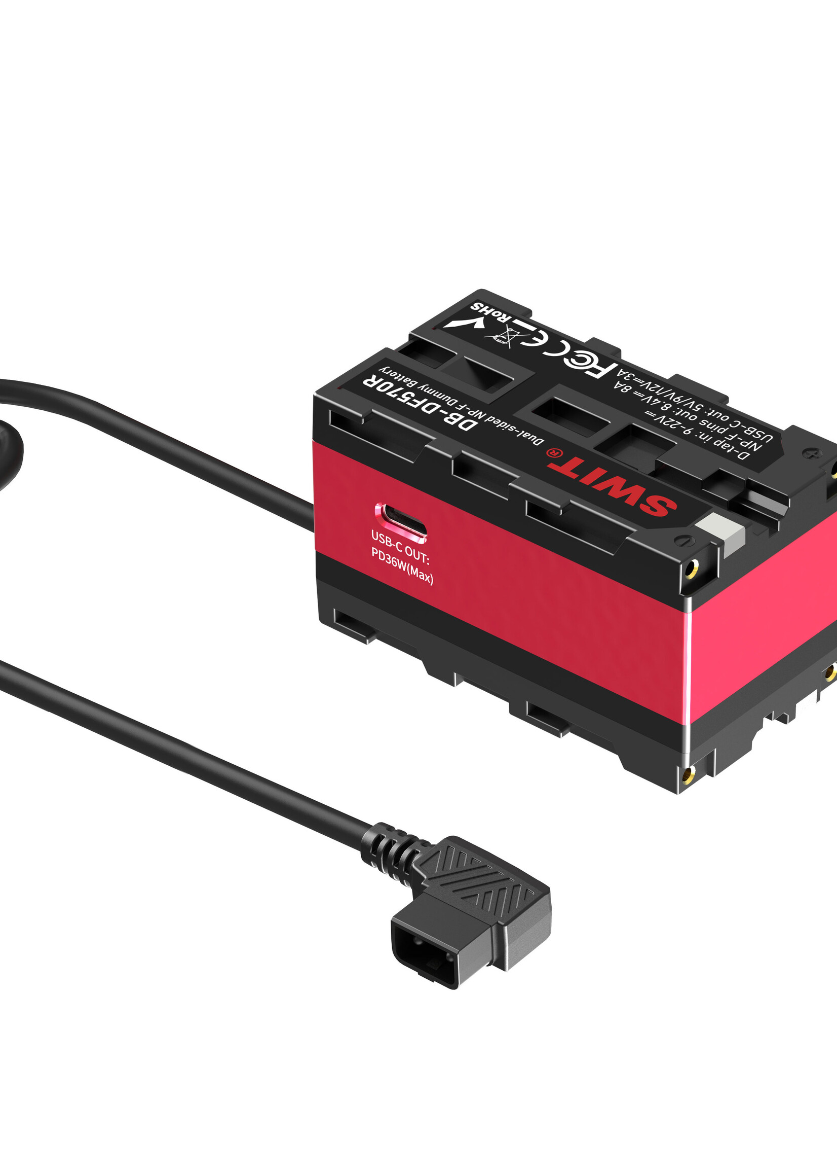 Swit DB-DF570R 270° Rotate Dual Sided NP-F Dummy Battery with USB-C