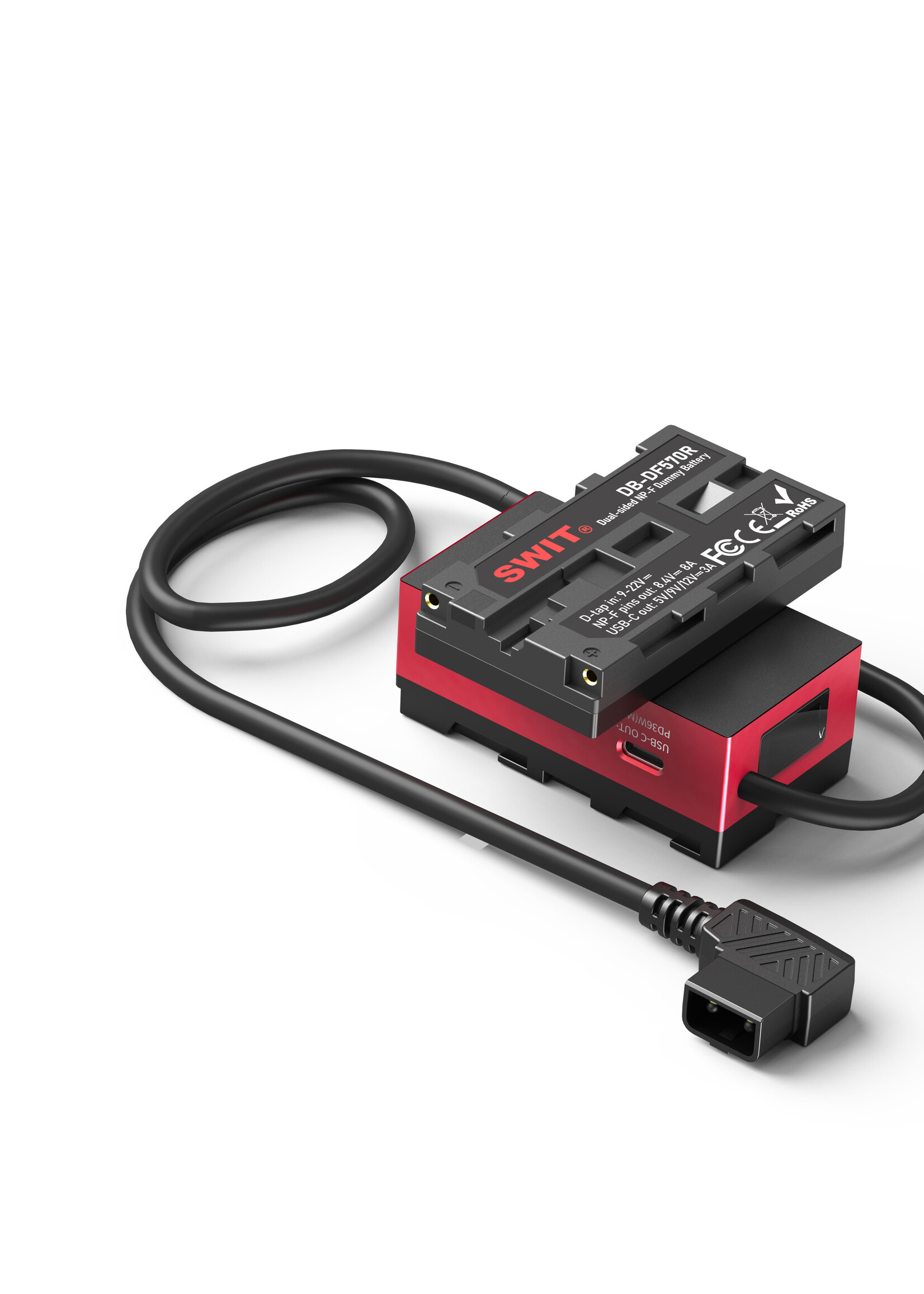 Swit DB-DF570R 270° Rotate Dual Sided NP-F Dummy Battery with USB-C