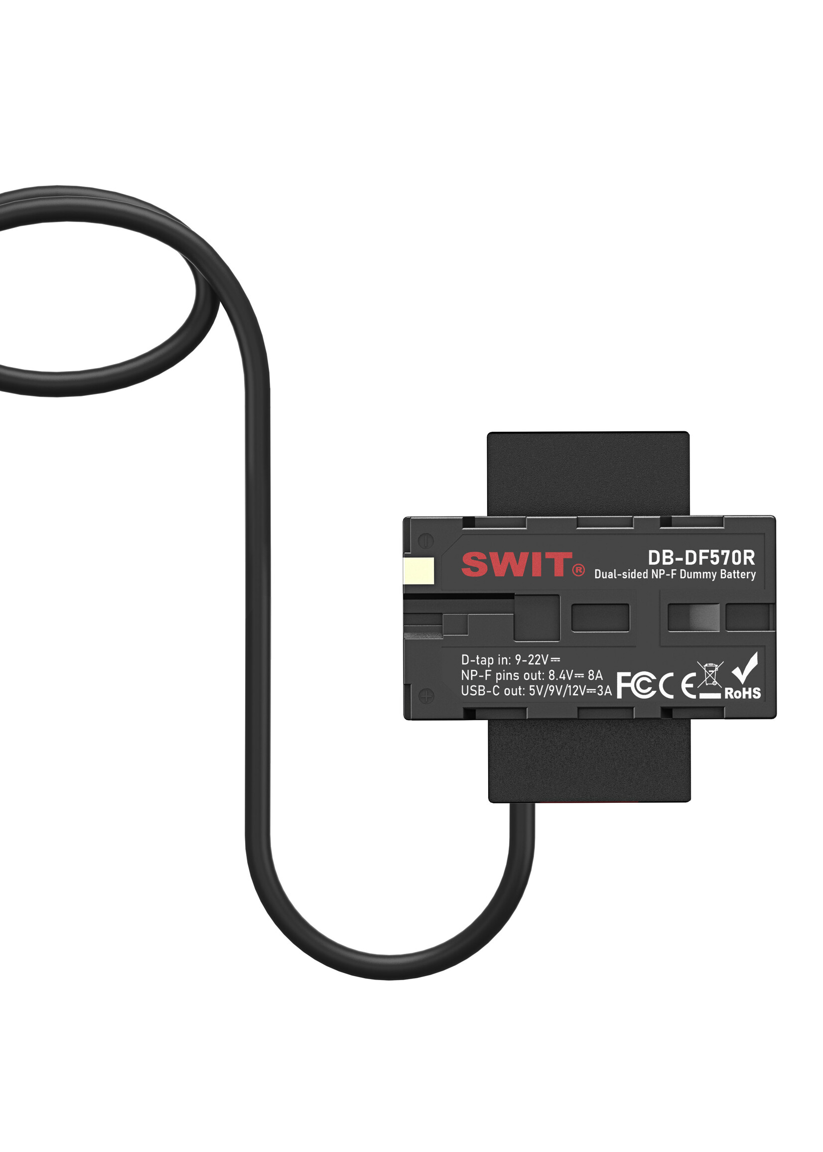Swit DB-DF570R 270° Rotate Dual Sided NP-F Dummy Battery with USB-C