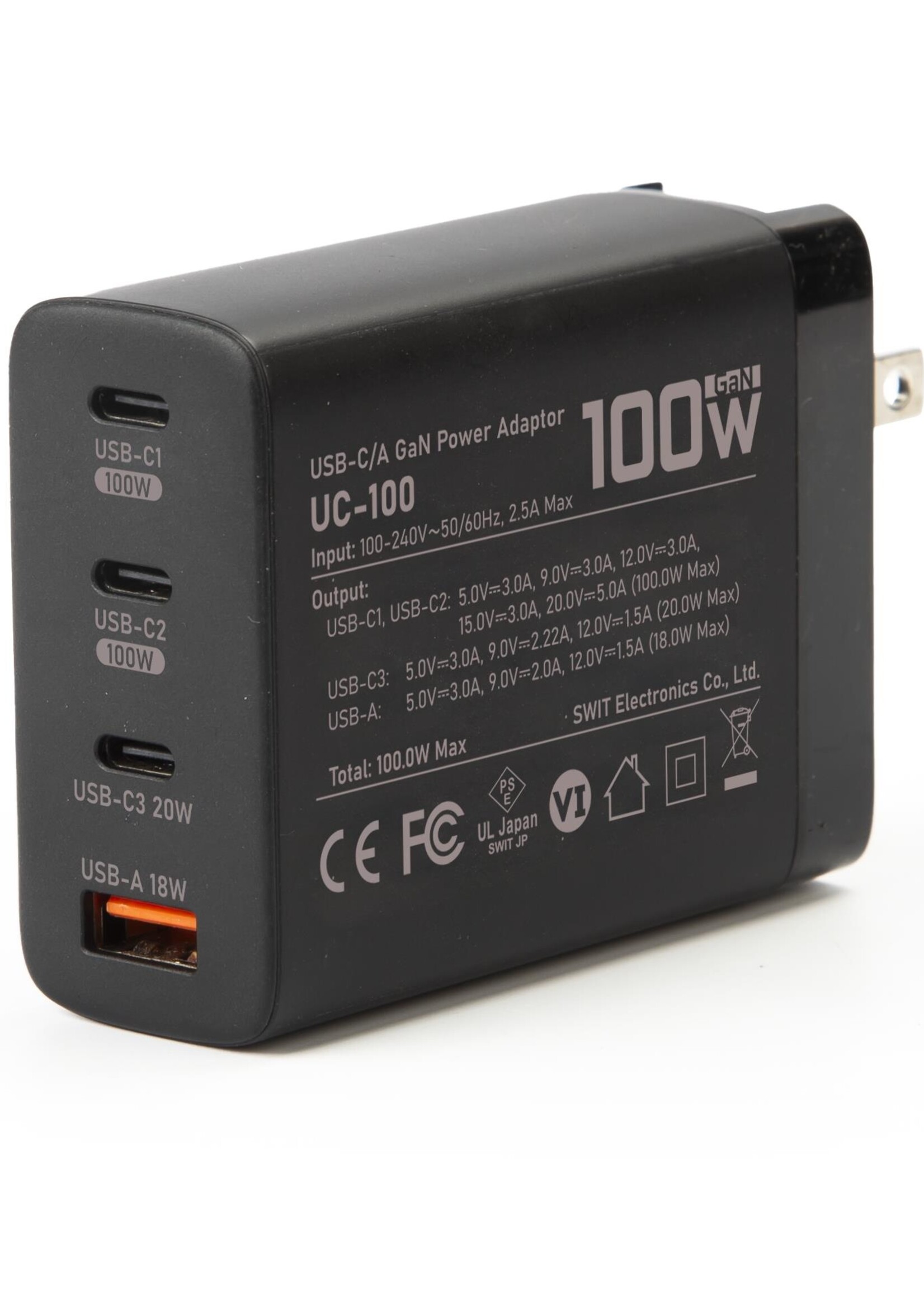 Swit UC-100 100W PD3.0 USB-C/A GaN Travel Charger