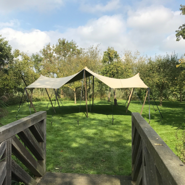 Stretchtent 7x7m - Zand