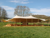 Stretchtent 10x10m - Zand