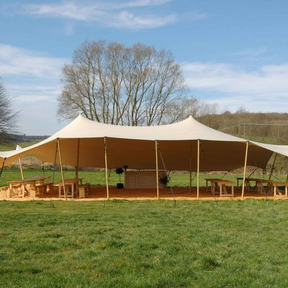 Stretchtent 10x10m - Zand