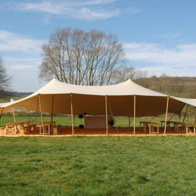 Stretchtent 10x10m - Zand