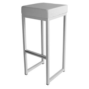 Kubo barkruk - Wit/wit leder