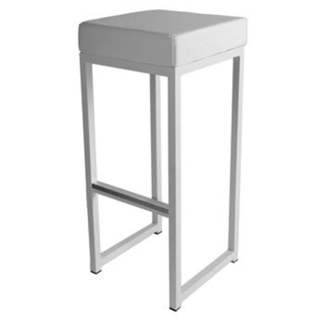 Kubo barkruk - Wit/wit leder