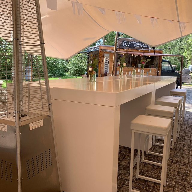 Kubo barkruk - Wit/wit leder