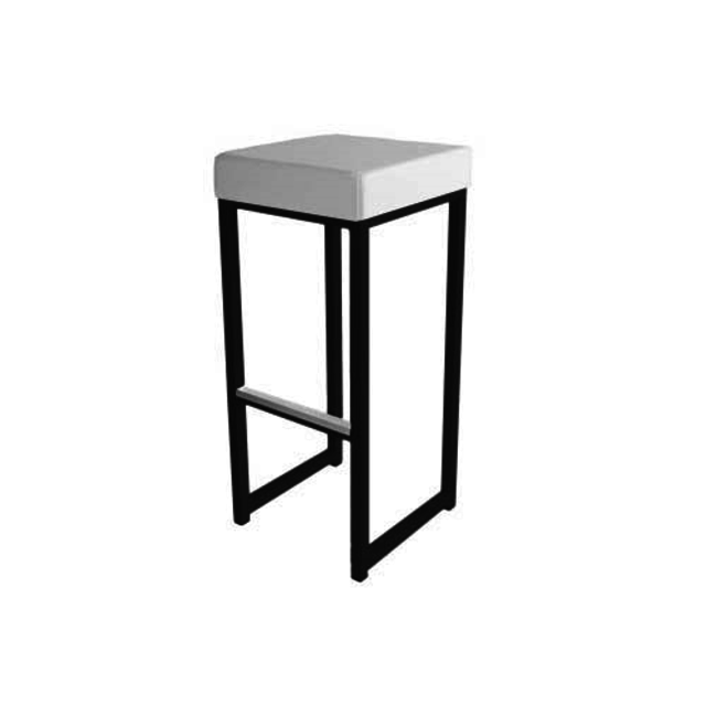 Kubo barkruk - Zwart/wit leder