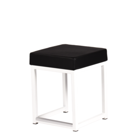 Kubo kruk laag - Wit/zwart leder