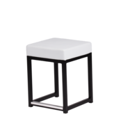 Kubo kruk laag - Zwart/wit leder Kubo kruk laag - Zwart/wit leder