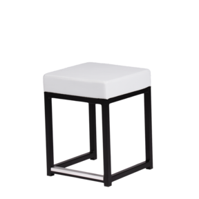 Kubo kruk laag - Zwart/wit leder