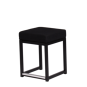 Kubo kruk laag - Zwart/zwart leder