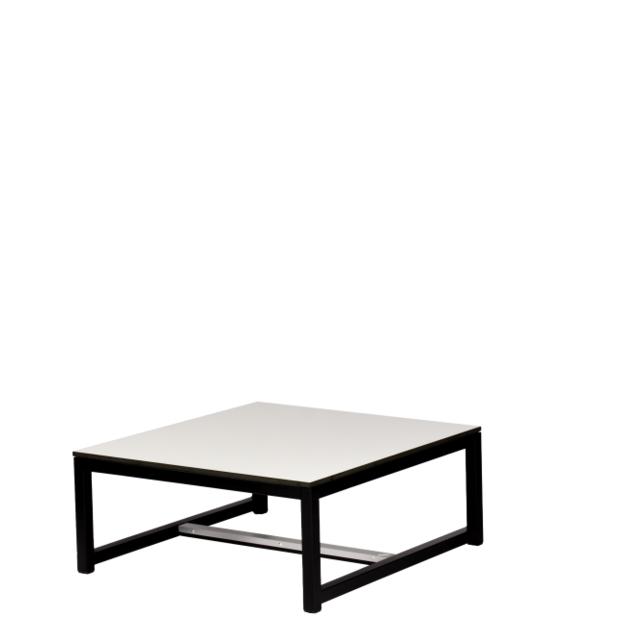 Kubo lounge tafel 70x70cm - Zwart/bamboe