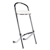 Barstoel rvs/chroom - Wit
