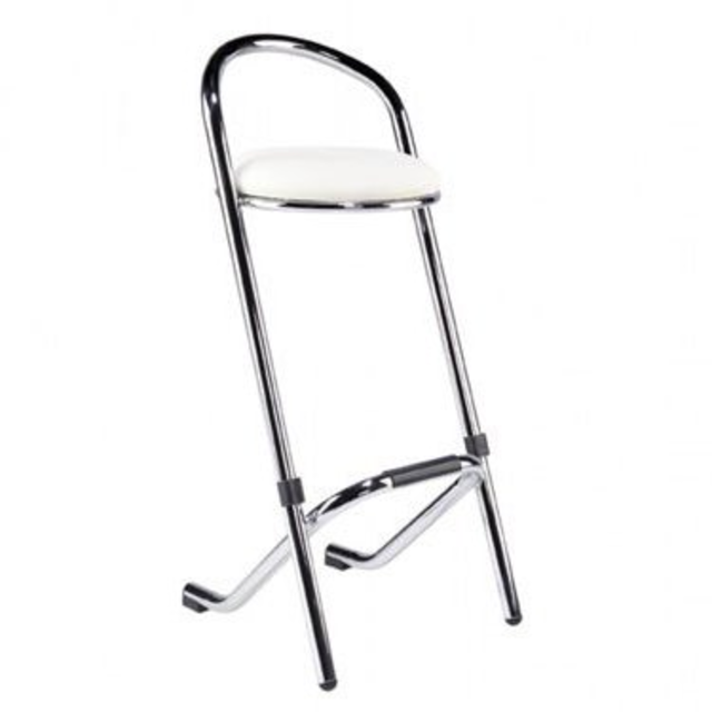 Barstoel rvs/chroom - Wit