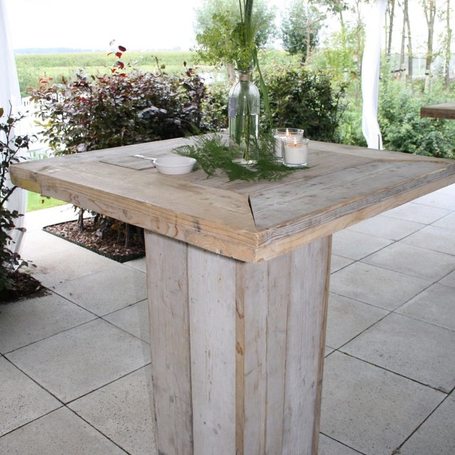 Statafel 83x83cm - Steigerhout