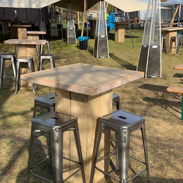 Statafel 83x83cm - Steigerhout