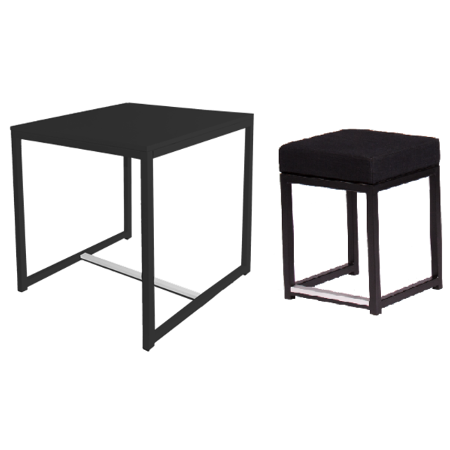 Zitset Kubo vierkant - Zwart