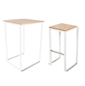 Staset Kubo vierkant - Wit/bamboe