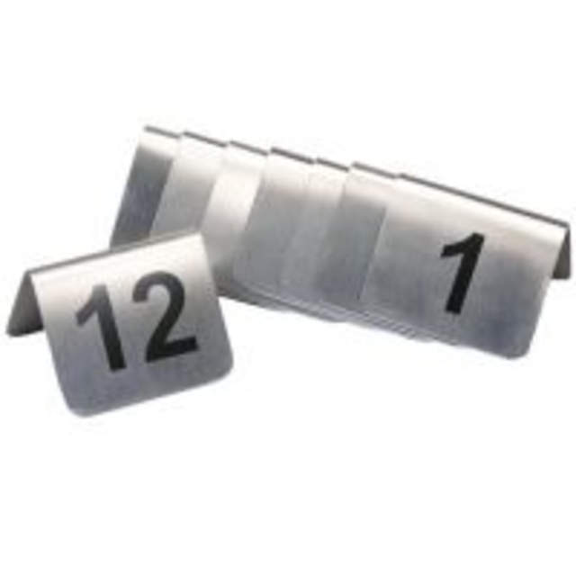 Tafelnummerbordjes nr. 1 t/m 24 rvs