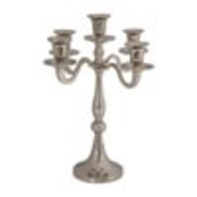 Kandelaar 5-armig verzilverd