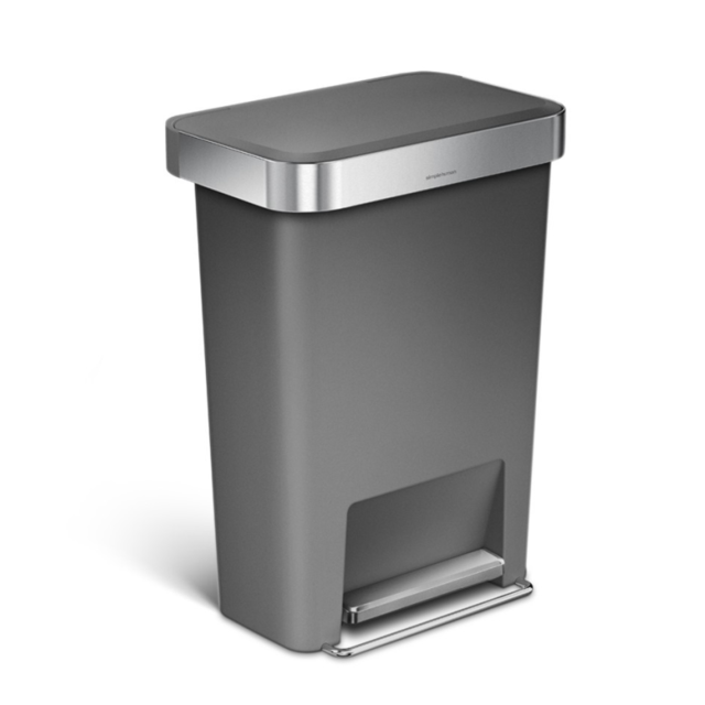 Afvalbak/pedaalemmer rechthoekig 45L - Antraciet