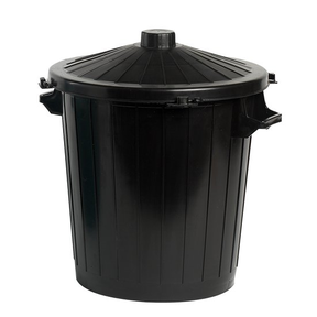 Afvalbak 80L met losse deksel - Zwart