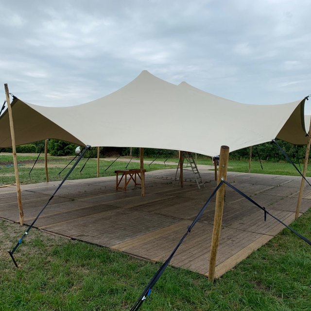 Stretchtent 10x15m - Zand