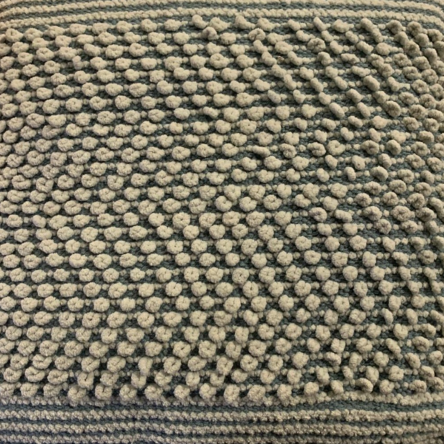 Sierkussen 45x45cm - Ecru blauw