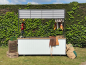 Foodcourt - Staal tegelmotief wit