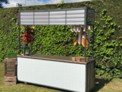 Foodcourt - Staal tegelmotief wit