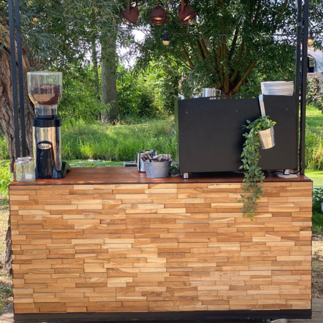 Koffiemeubel - Staal teakhout