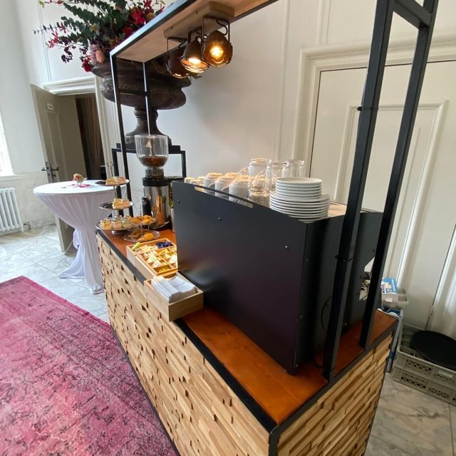 Koffiemeubel - Staal teakhout