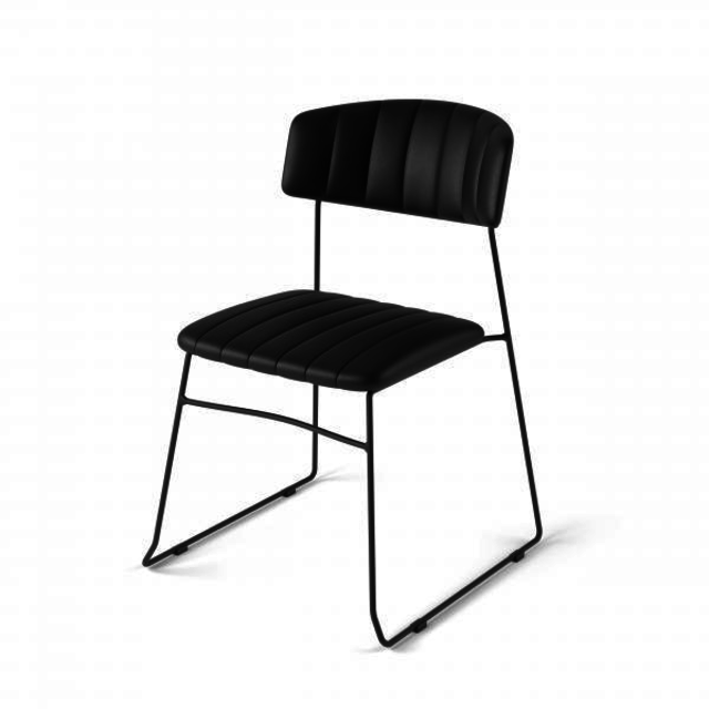 Stoel Mondo - leder zwart