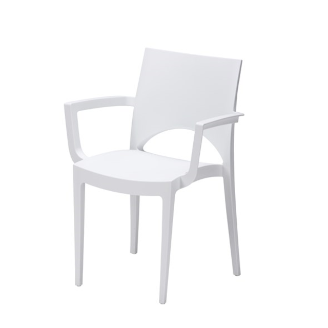 Stoel June met armleuning - Wit