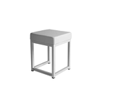 Kubo kruk laag - Wit/wit leder Kubo kruk laag - Wit/wit leder