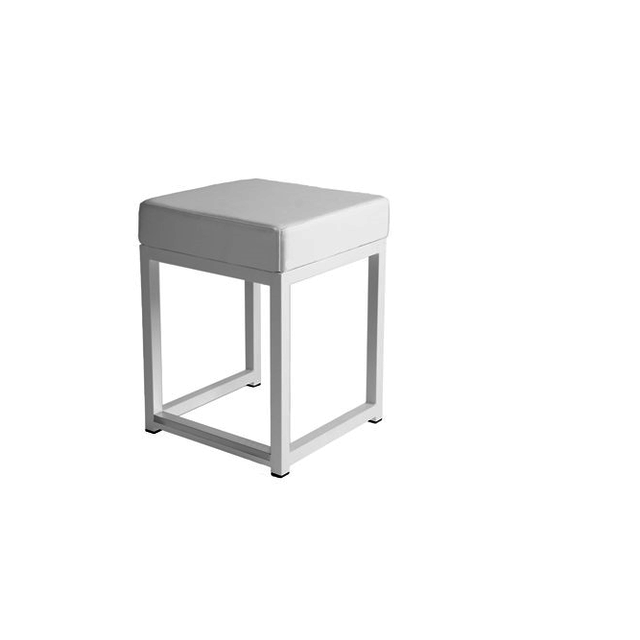 Kubo kruk laag - Wit/wit leder Kubo kruk laag - Wit/wit leder