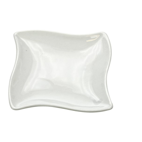 Schaaltje plat golvende hoeken - Wit