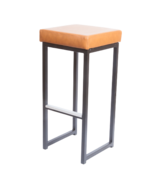 Kubo barkruk - Zwart/vintage leder cognac