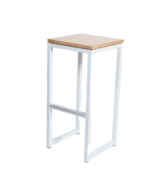 Kubo barkruk - Wit/bamboe