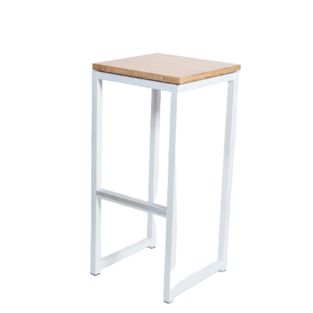 Kubo barkruk - Wit/bamboe